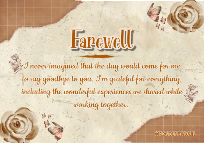 Farewell card Template | PosterMyWall