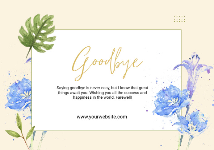 Image 7 for Goodbye Card Template