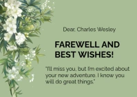 farewell card design template A6