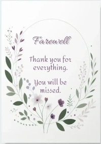 Farewell Card Retirement Resignation A3 A5 template