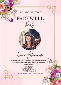farewell celebration party A6 template