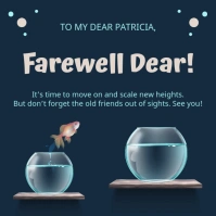 Farewell dear switching job greeting card Instagram na Post template