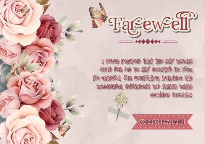 Farewell A5 template