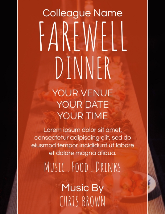 Farewell Dinner Flyer Template | PosterMyWall