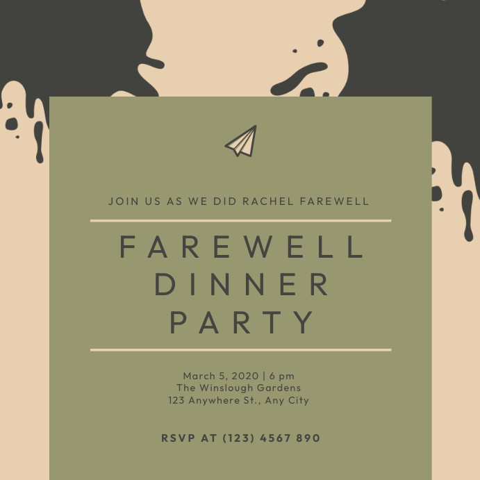 FAREWELL DINNER PARTY Template | PosterMyWall