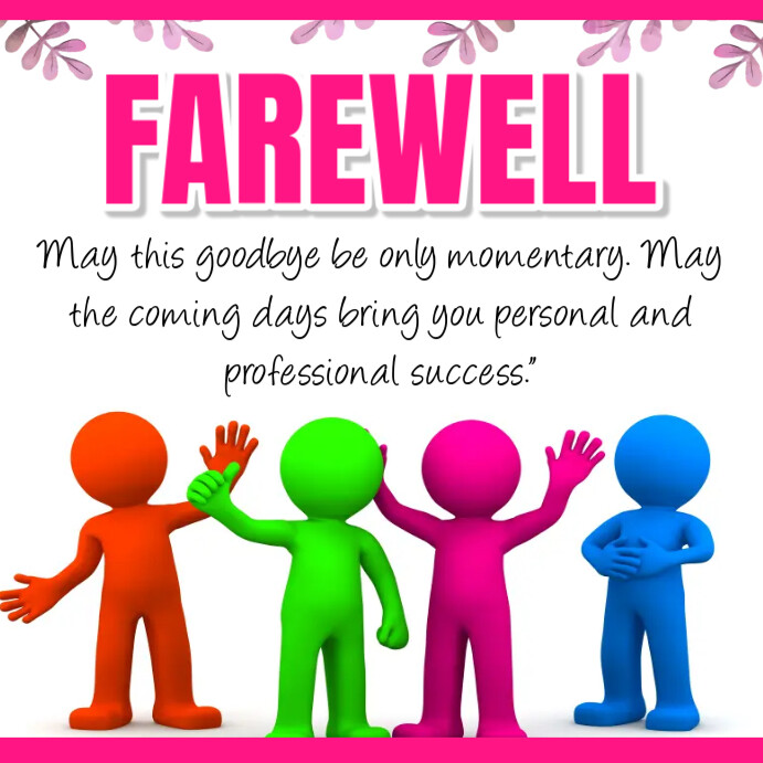 Farewell greeting card template design PosterMyWall