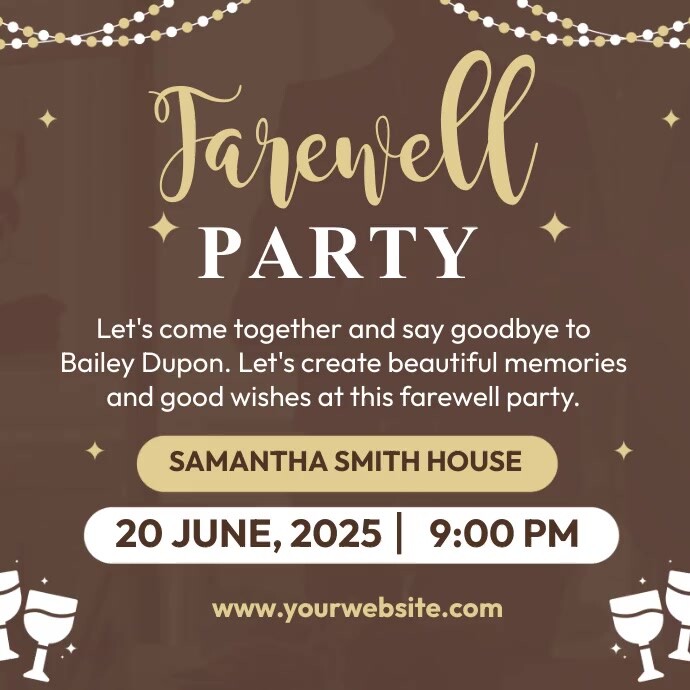 Farewell Party Instagram Ad เทมเพลต | PosterMyWall