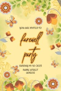 farewell party Póster template