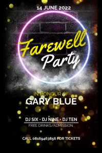 Farewell party flyer Poster template