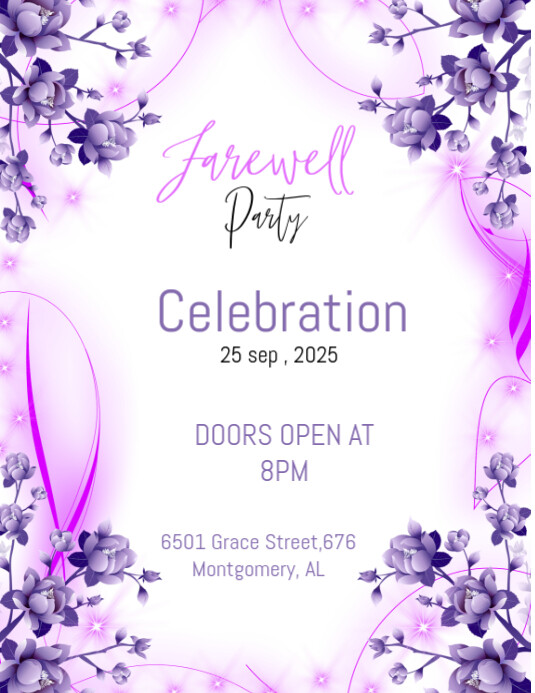Farewell Party invitation Pamflet (VSA Brief) template