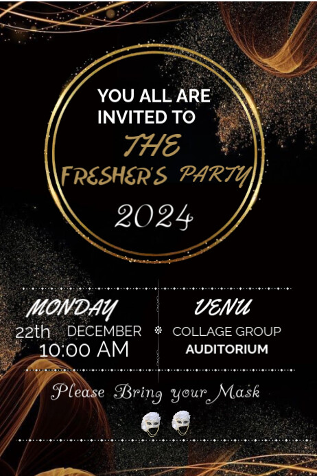 Farewell party poster, collage party posters template