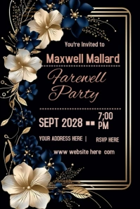 Farewell retirement party poster design Banner 4' × 6' template