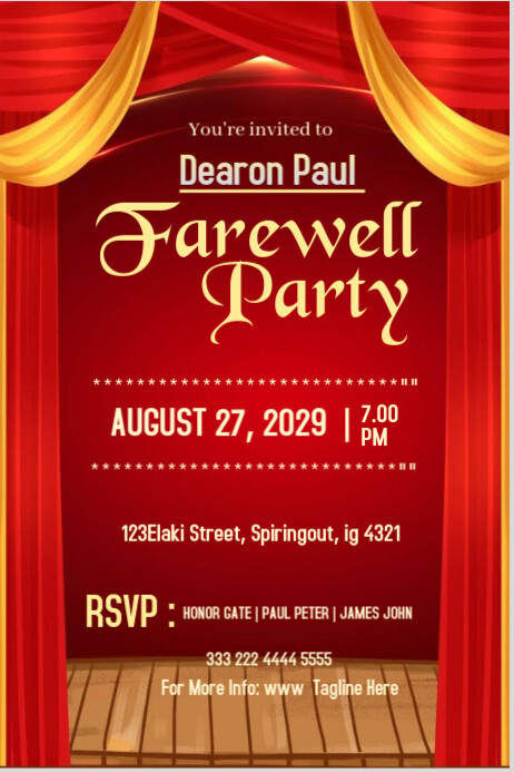 Farewell service announcement poster design Banner 4' × 6' template