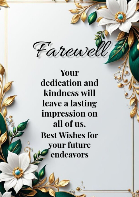 Farewell Template A4