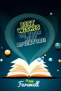 Farewell Best Wishes: Elegant Card Design Template Banner 4' × 6'