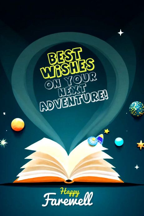 Farewell Best Wishes: Elegant Card Design Template Banner 4' × 6'