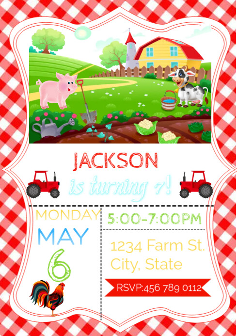 Farm | Birthday Invitation Template | PosterMyWall