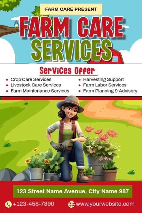 Farm Care Services 海报 template