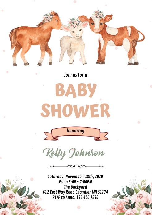 Farm Cow Sheep Horse Shower Invitation Template Postermywall Farm Cow Sheep Horse Shower Invitation Template Postermywall