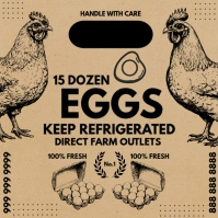 Farm Eggs Wholesale Box Template Square (1:1)
