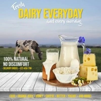 Farm Fresh Dairy Post - Dairy Flyer - Farm Pr Wpis na Instagrama template