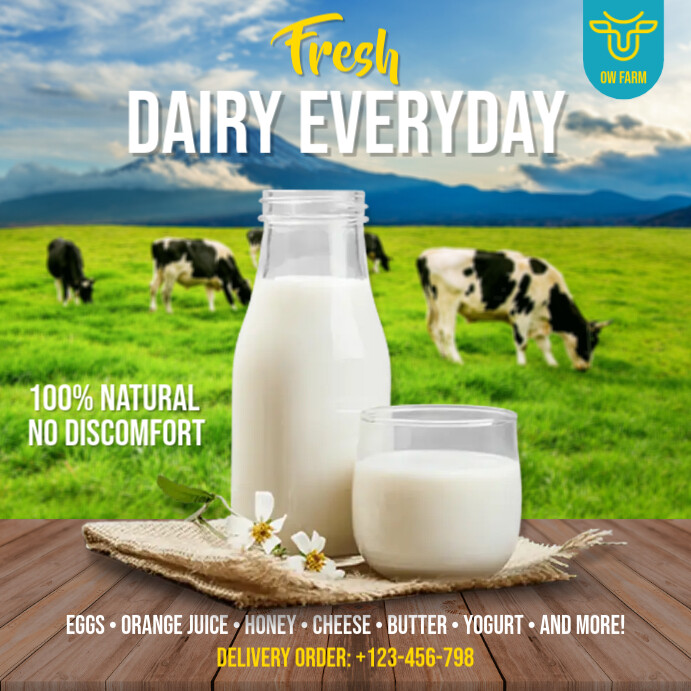 Flyer Daity Farm Fresh Dairy Post - Dairy Flyer - Farm Pr Template | PosterMyWall