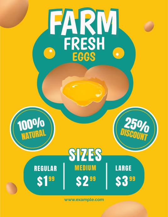 Farm Fresh Eggs sale advertising poster Løbeseddel (US Letter) template