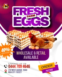 Farm fresh eggs wholesale retail sale small business advertisement flyer online poster template Instagram Portrait