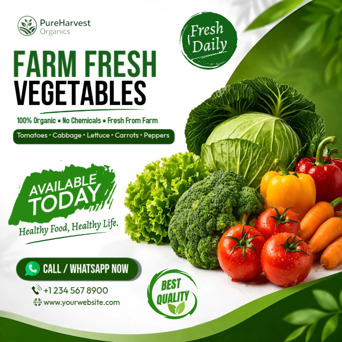 Copy of Farm Fresh Vegetables Flyer Template | Organic Food Promotion ...
