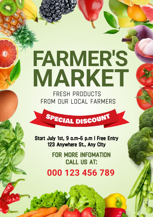 farmer's market, market place, event A4 template