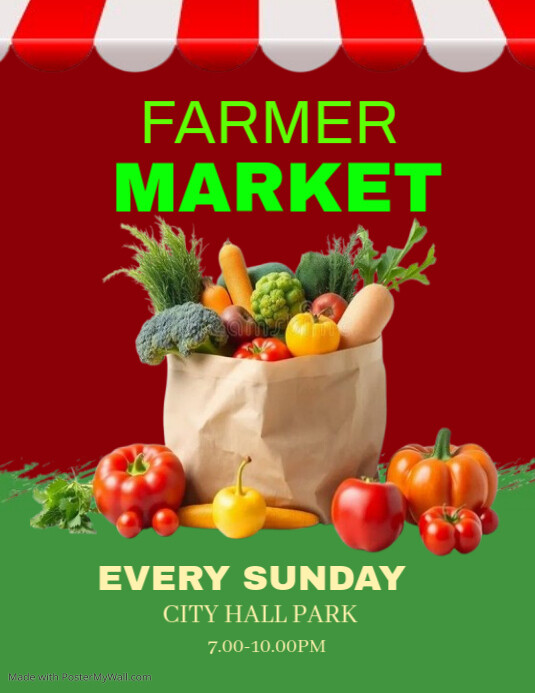 Farmer's Market 传单(美国信函) template