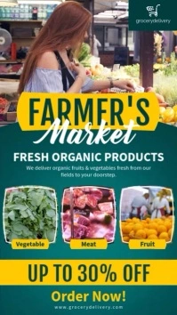 Farmer's market multi-video ads Affichage numérique (9:16) template