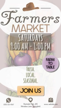 Farmers Market Flyer Ad Animated Instagram Story template