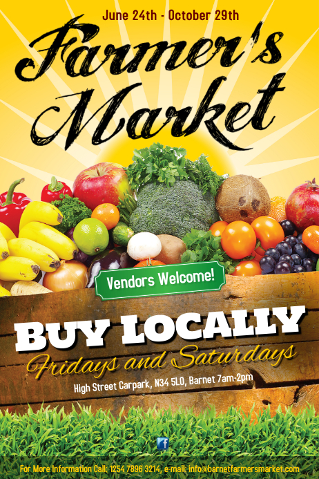 Farmers Market Poster Template | PosterMyWall