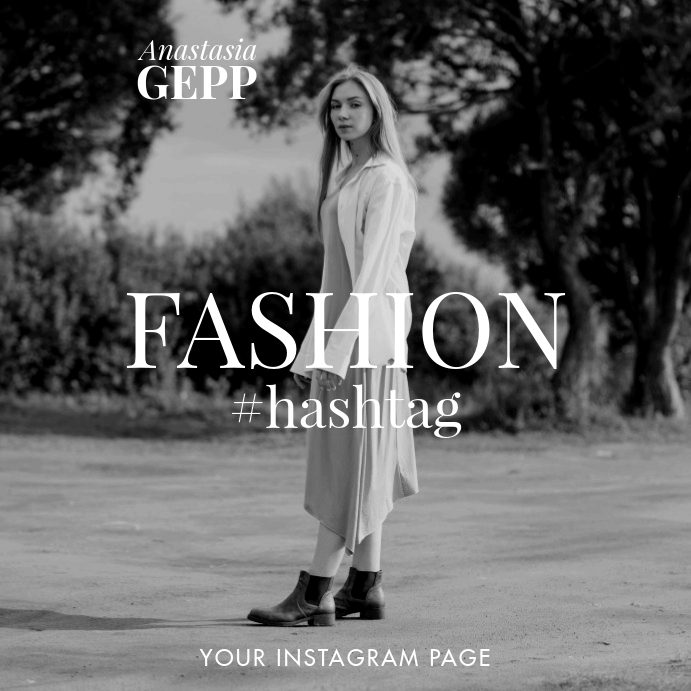 Fashion Black White Instagram Promo Post template