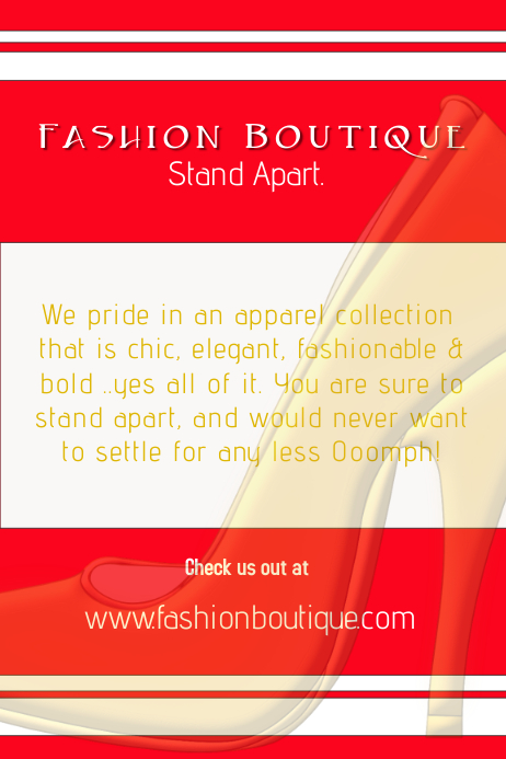 Fashion Boutique Poster Flyer Template Postermywall