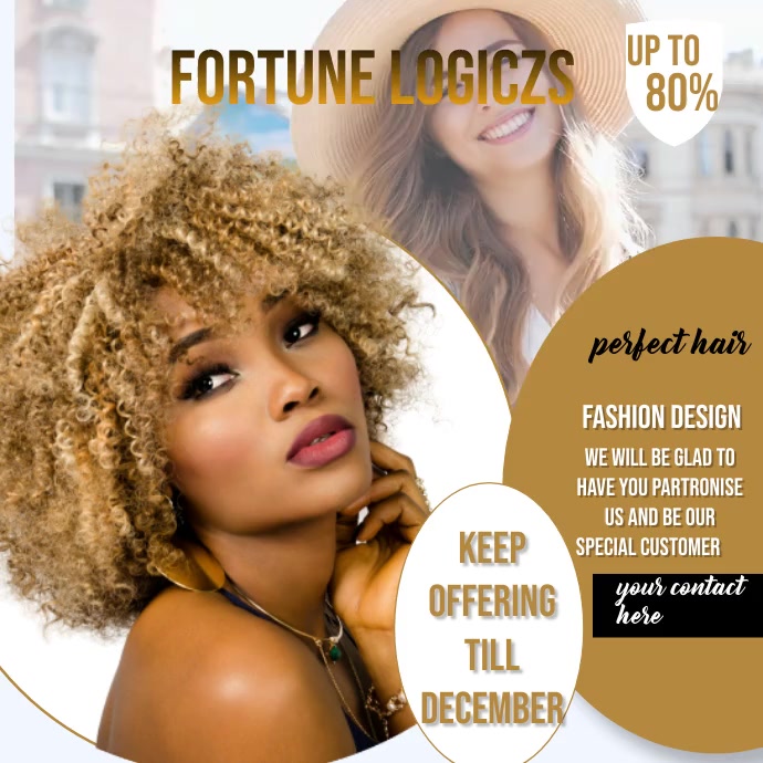 fashion business card Carré (1:1) template