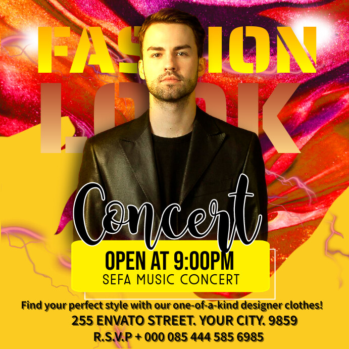 Fashion Concert Event Instagram Post template