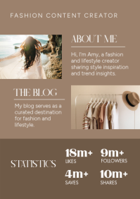 Brown Fashion Content Creator Media Kit A4 Template - Page 2