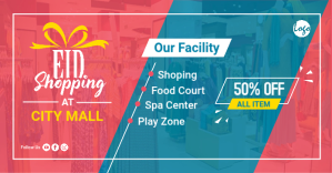 Turquesa Eid Shopping Sale โฆษณาบน Facebook Template