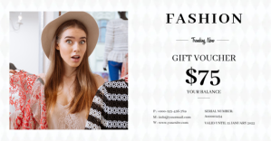 White Fashion Gift Voucher Facebook Event Cover Template