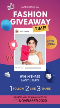 Fashion Giveaway Template Instagram Story