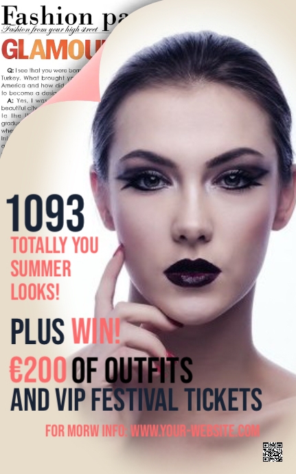 Mode Glamour Magazin Cover Vorlage Postermywall
