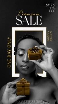 Fashion Luxury Video Sale Flyer Banner Affichage numérique (9:16) template