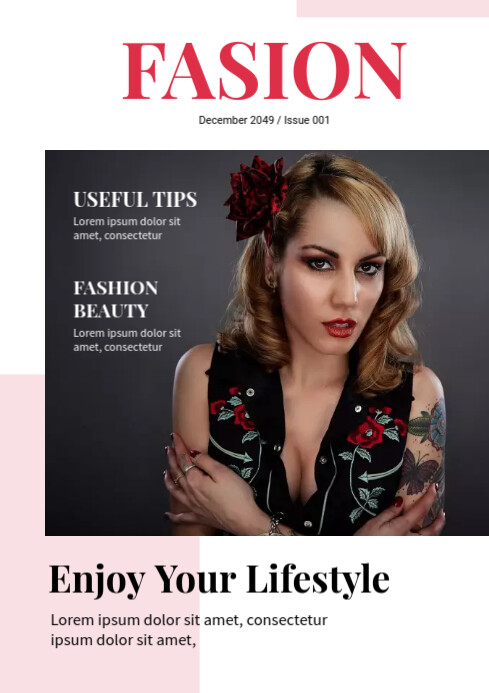 Fashion Magazine Cover Template A4