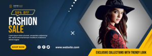 蓝色 Fashion Sale Facebook-coverfoto Template