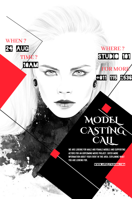 FASHION MODEL POSTER Template | PosterMyWall