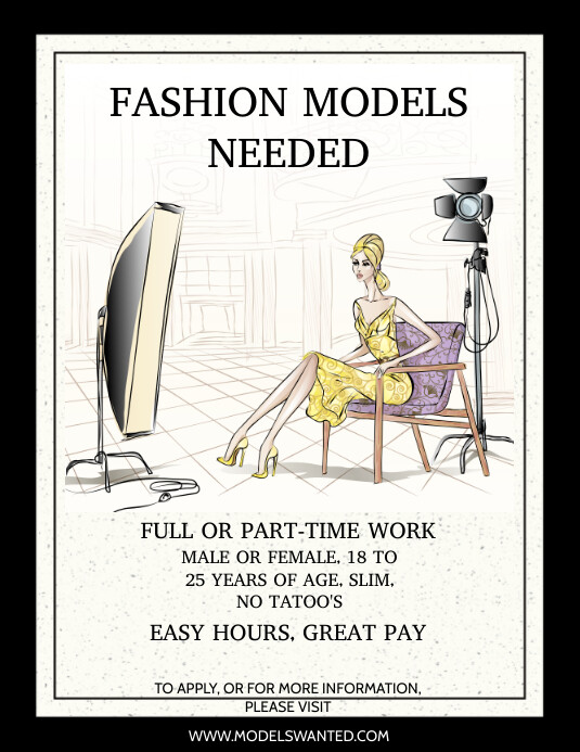 Model Needed Poster FASHION MODELS WANTED Template | PosterMyWall