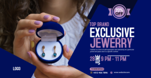 Blue Jewelry Promotion Facebook Group Cover Photo Template