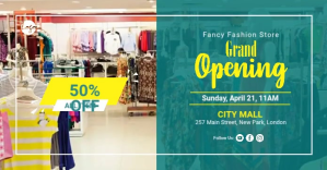 Turquoise Fashion Store Grand Opening Facebook Ad Template